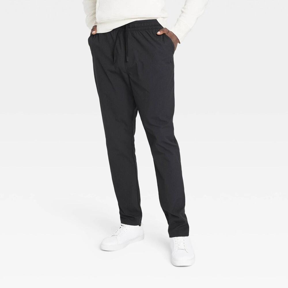 All in Motion Men's Ripstop Pants Black Onyx Small Quick Dry Zippered Pocket